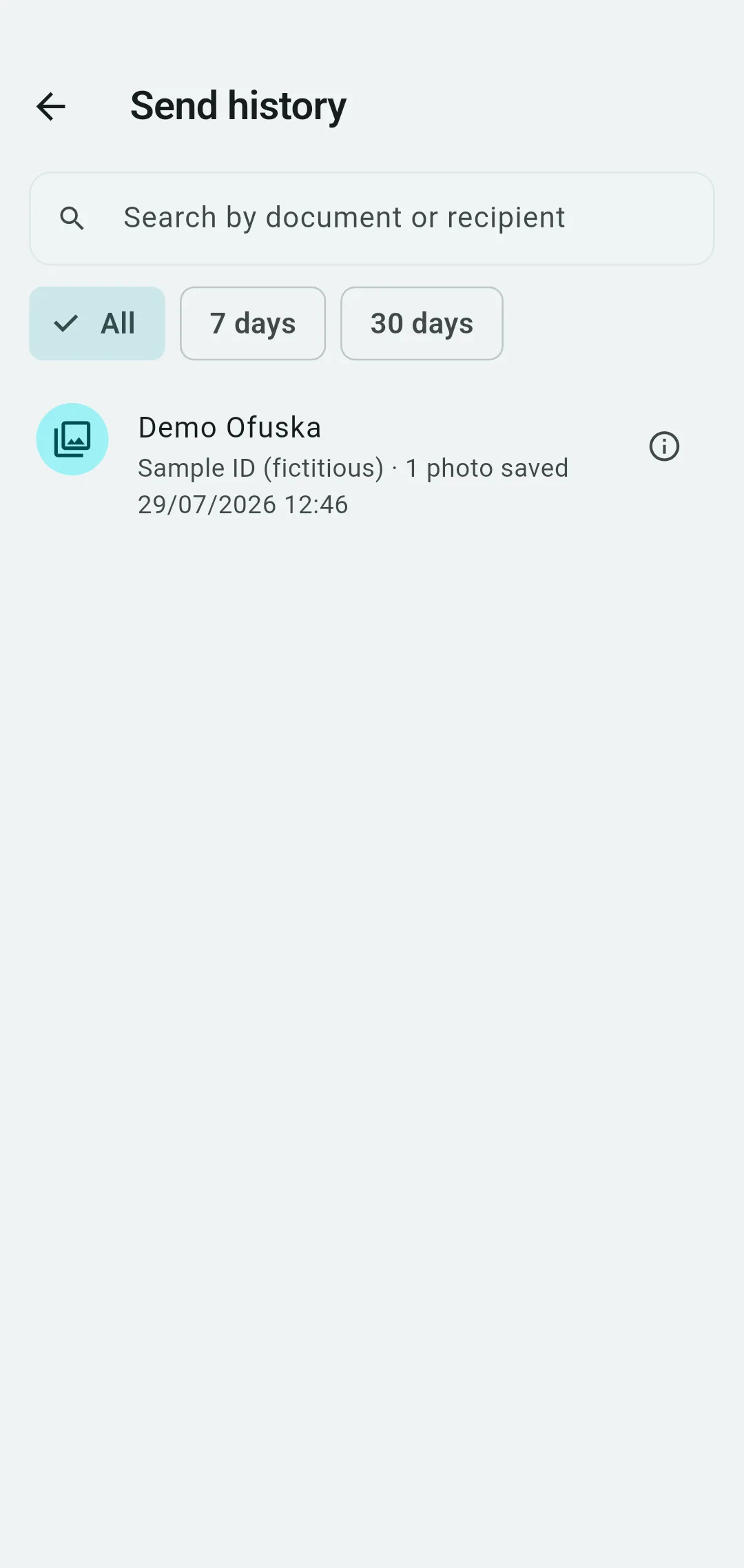 Ofuska sending history with the archived copies per recipient
