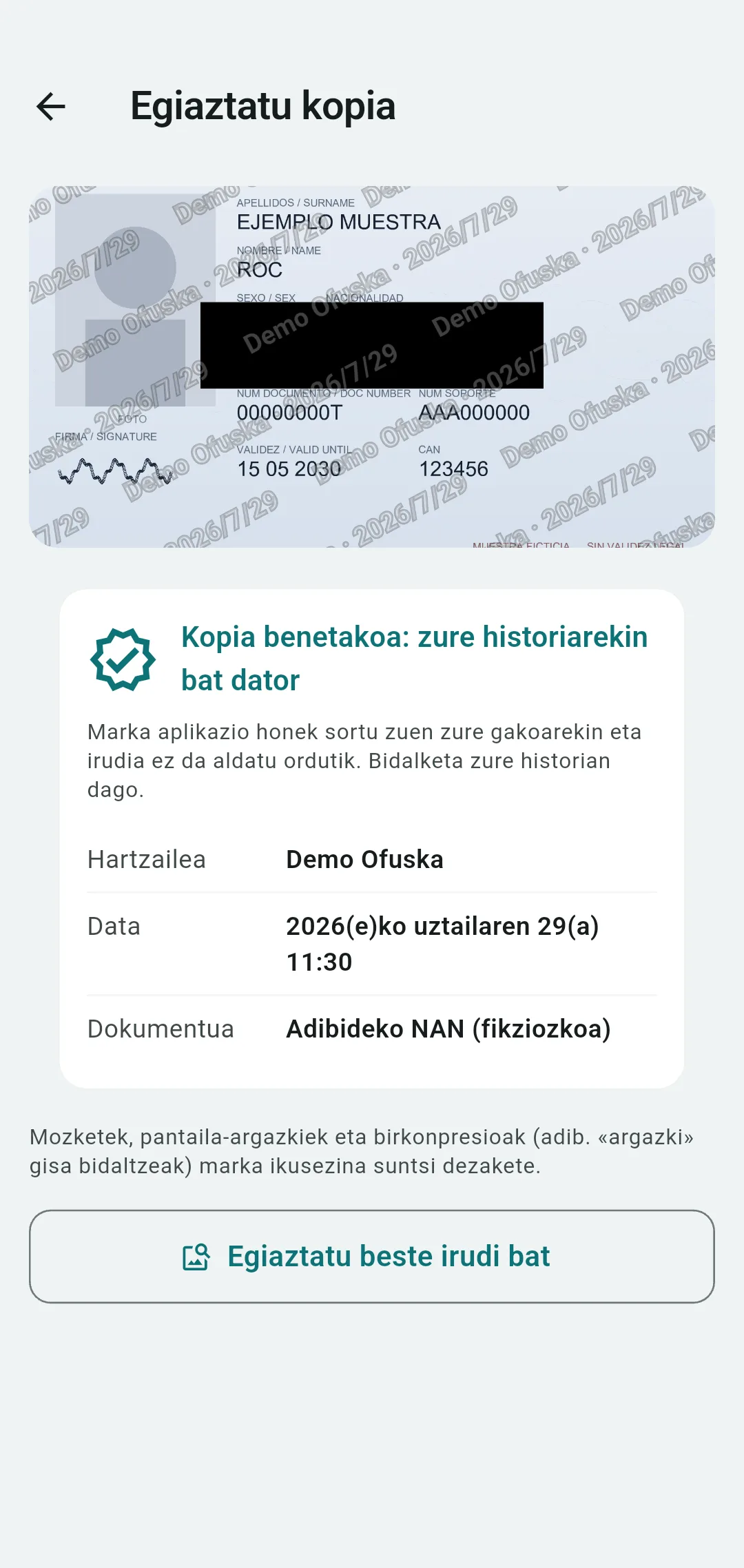 Ofuskaren bidalketen historia, alokairu-hautagaitza bakoitza erregistratuta