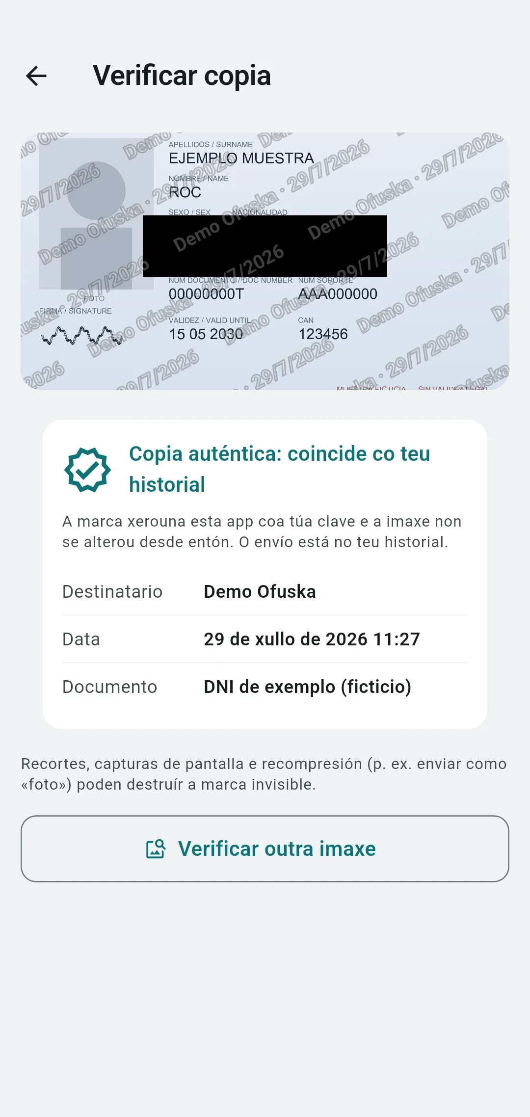 Historial de envíos de Ofuska con cada candidatura de alugueiro rexistrada